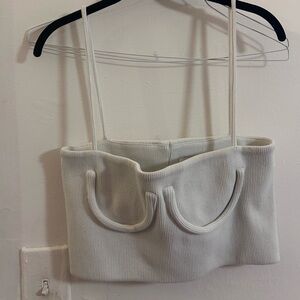 Orseund Iris White Ribbed Tube Top